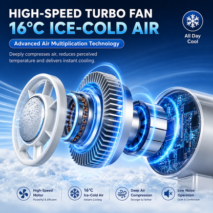 ❄️ 5 in 1 Fan Portable & Cooler | 8H Battery | Waterproof 🔋