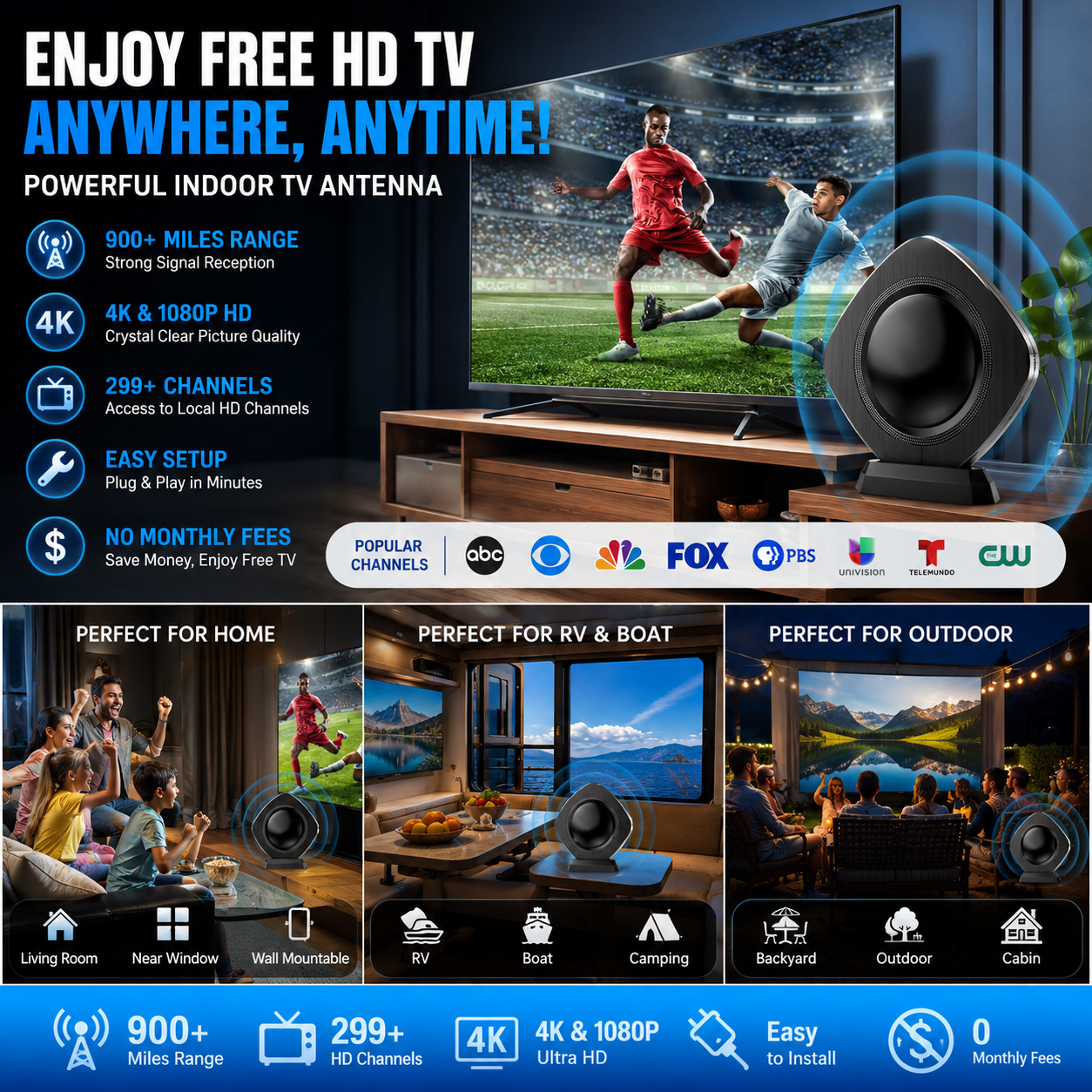 📡Upgraded Antenna HD TV — No Subscription Needed 🔥